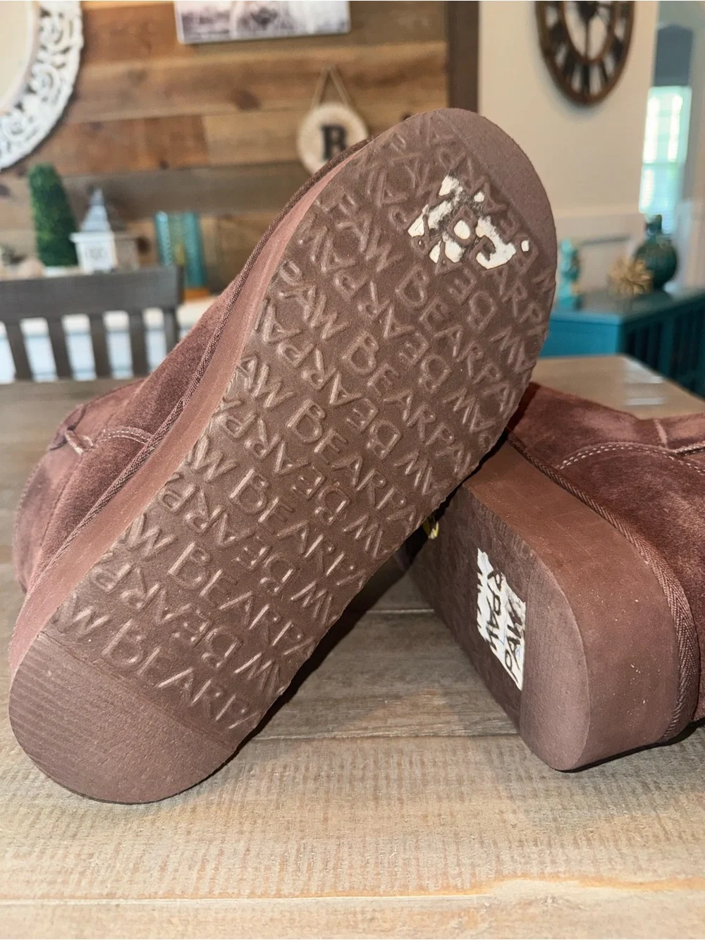 BearPaw Women's Chestnut Suede Short Platform Boots